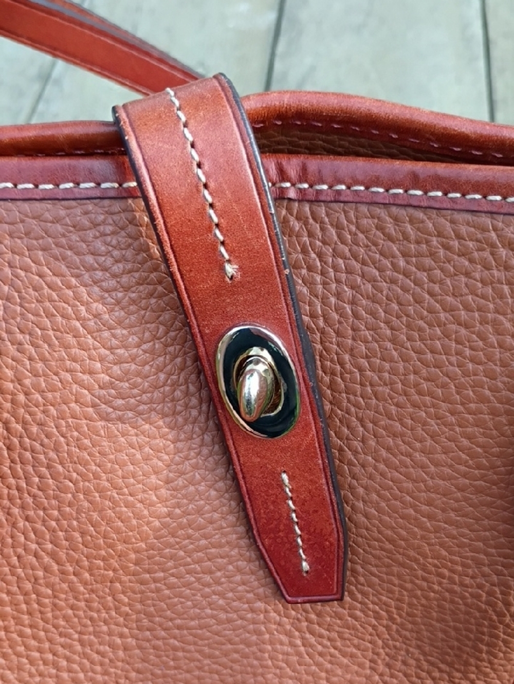 Dooney & Bourke Cognac Brown Pebbled Leather Satchel - Picture 8 of 14